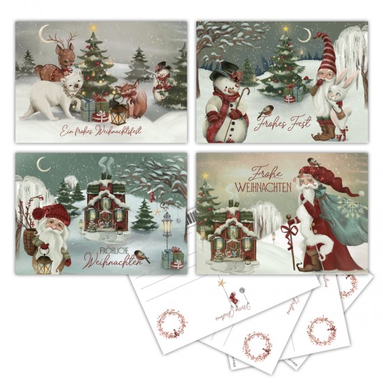 20 Weihnachtskarten, Postkarten 