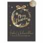Preview: Postkarte " Golden Christmas No. 2 " 10,5 x 14,8 cm, Weihnachtskarte in eleganten Anthrazit (Schwarz) -Gold Tönen