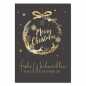 Preview: Postkarte " Golden Christmas No. 2 " 10,5 x 14,8 cm, Weihnachtskarte in eleganten Anthrazit (Schwarz) -Gold Tönen
