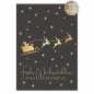 Preview: Postkarte " Golden Christmas No. 4 " 10,5 x 14,8 cm, Weihnachtskarte in eleganten Anthrazit (Schwarz) -Gold Tönen