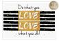 Preview: Postkarte "Do what you LOVE. LOVE what you do!  - GOLD - " mit partieller UV Lack Veredelung. 14,8 x 10,5 cm