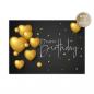 Preview: Midi-Karte "Happy Birthday - golden hearts", Doppelkarte inkl. Briefumschlag