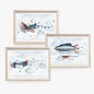 Preview: art4minis ♥ 3 teiliges Kinderzimmer Bilderset "Flugzeuge ". Kinderzimmer Deko Poster Kunstdruck DIN A4 A3 A5