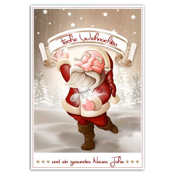 Weihnachtskarte - Postkarte 17,5 x 12 cm "Santa`s Stars"