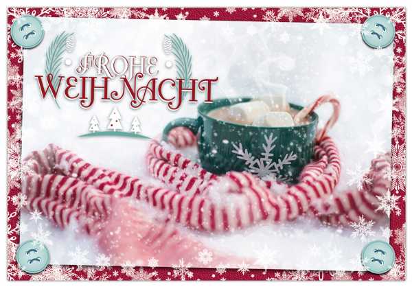 Weihnachtskarte - Postkarte 17,5 x 12 cm "Cozy Christmas" mit partieller UV Lack Veredelung