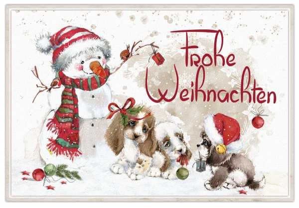 Weihnachtskarte 17,5 x 12 cm "Christmas Puppies #2"