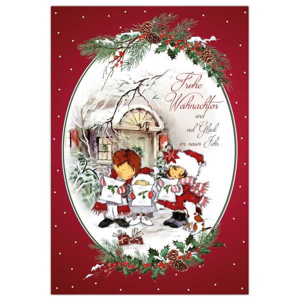 Weihnachtskarte "Christmas Carol" 17,5 x 12 cm Postkarte