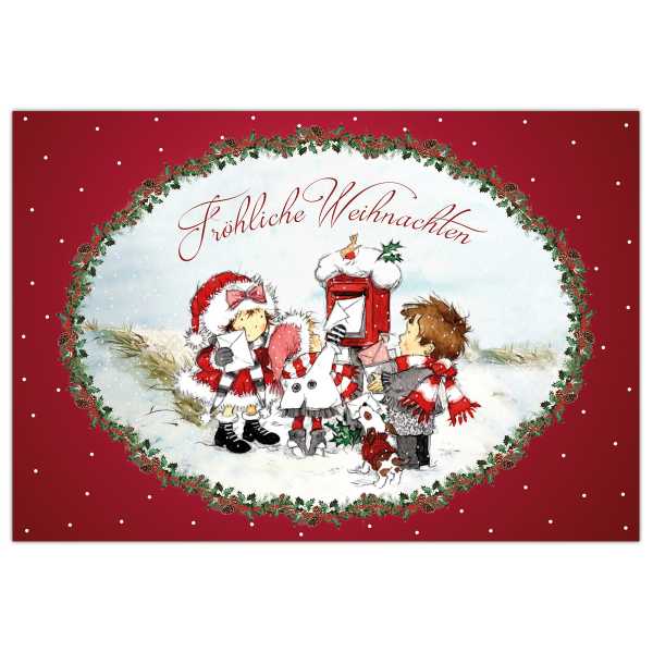 Weihnachtskarte "Santa's letterbox" 17,5 x 12 cm Postkarte