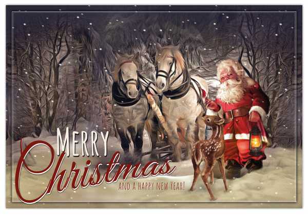 Weihnachtskarte 17,5 x 12 cm "Old Fashioned Christmas"