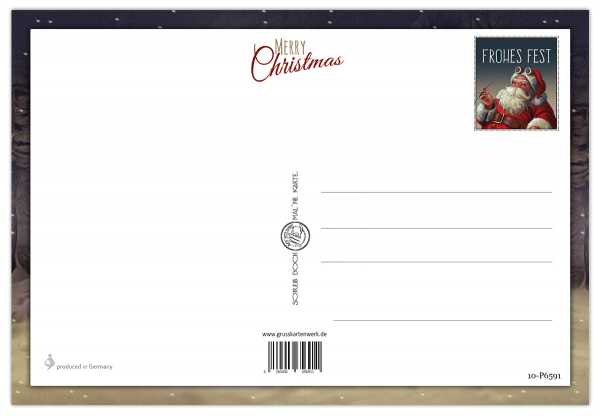 Rückseite Weihnachtskarte als Postkarte