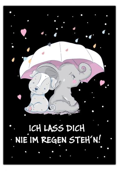 Postkarte "Ich lass Dich nie im Regen steh´n!" 10,5 x 14,8 cm