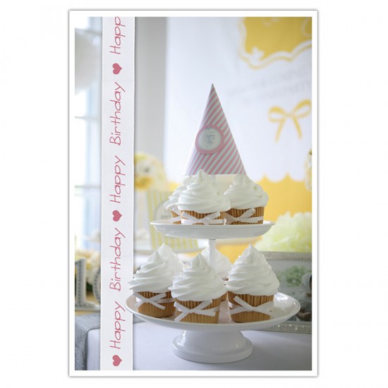 Geburtstags-Postkarte - Cupcake in 17,5 x 12 cm