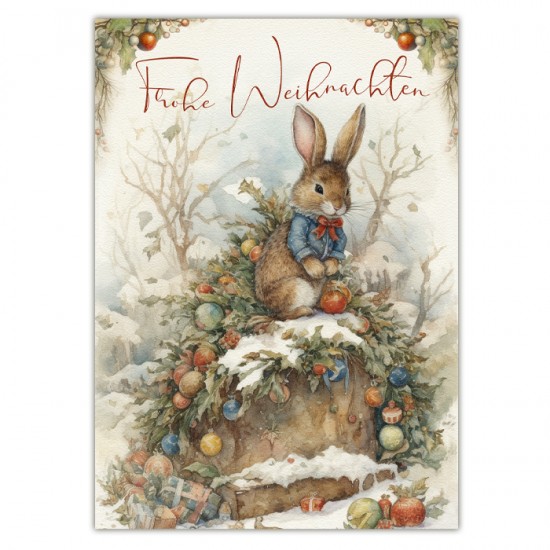 Weihnachtskarte  "Weihnachten im Wald #1" , 10,5 x 14,8 cm,  Postkarte