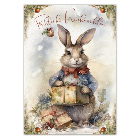 20 VINTAGE WEIHNACHTSKARTEN "Weihnacht im Wald" , NOSTALGIE PUR. 4-Designs-im-Set-Postkarten