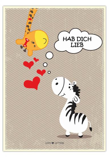 Postkarte "Hab dich lieb. - Zac & Greta" 10,5 x 14,8 cm