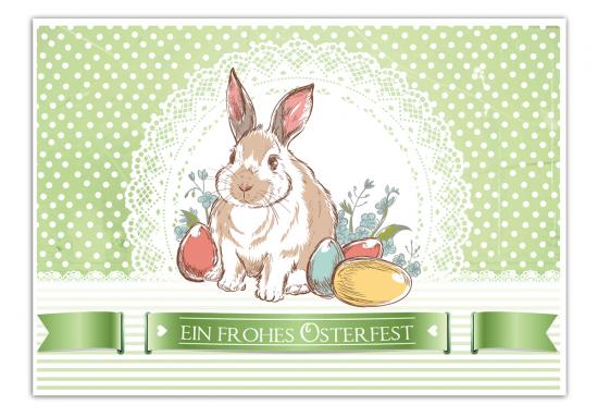 Vintage Osterkarte - Postkarte "Easter Bunny" 14,8 x 10,5 cm