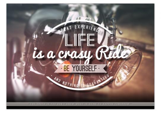 Postkarte "Life is a crazy Ride", 10,5 x 14,8 cm