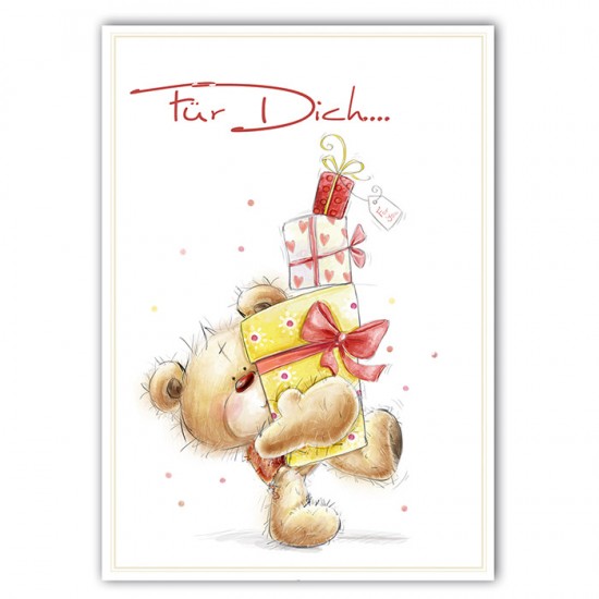 Geburtstagskarte - Postkarte "Cuddly Bear" Für Dich 10,5 x 14,8 cm