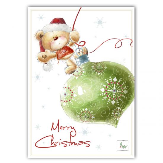 Weihnachtskarte - Postkarte "Cuddly Bear" 10,5 x 14,8 cm