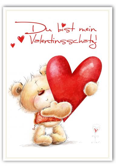 Valentinskarte - Postkarte "Cuddly Bear" 10,5 x 14,8 cm