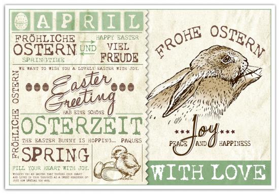 Osterkarte - Postkarte 17,5 x 12 cm "Easter Greeting"
