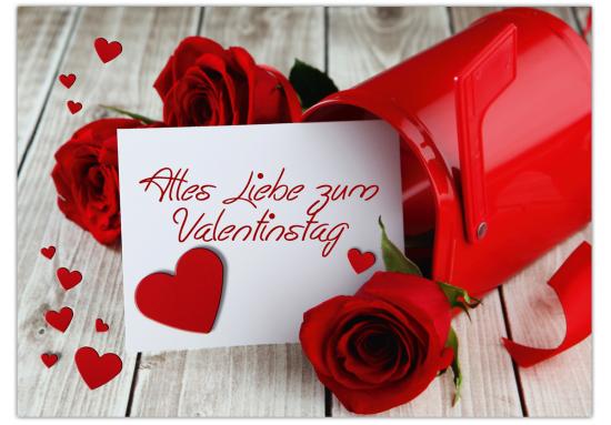 Karte Zum Valentinstag "Post für Dich..." incl. rotem Briefumschlag