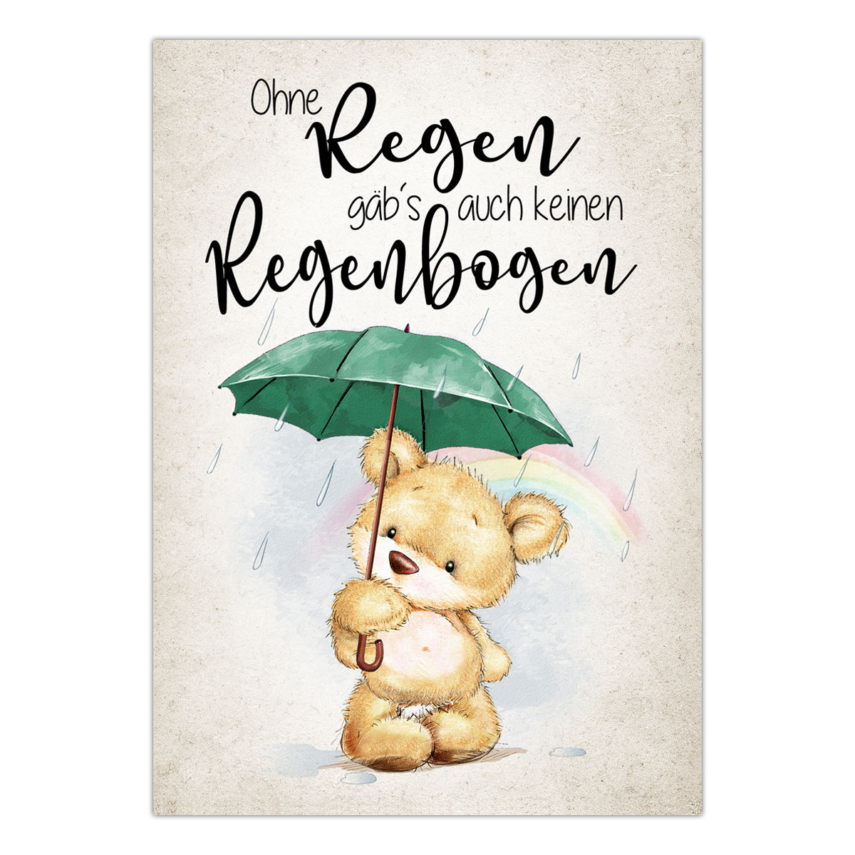 Postkarte Mit Spruch Ohne Regen Gab S Auch Keinen Regenbogen Din A6 14 8cm X 10 5 Cm Grusskartenwerk