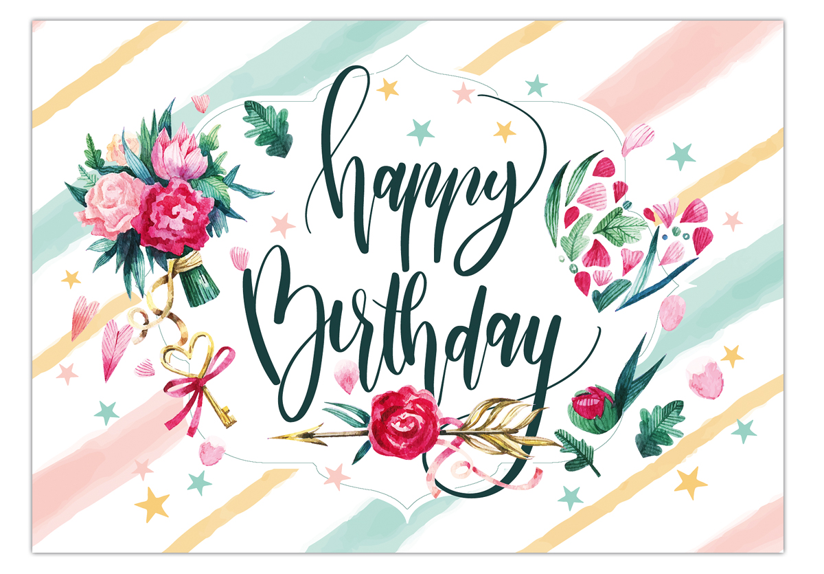 Geburtstagskarte Birthday Cute Vintage 3 Klappkarte Inklusive Umschlag Grusskartenwerk