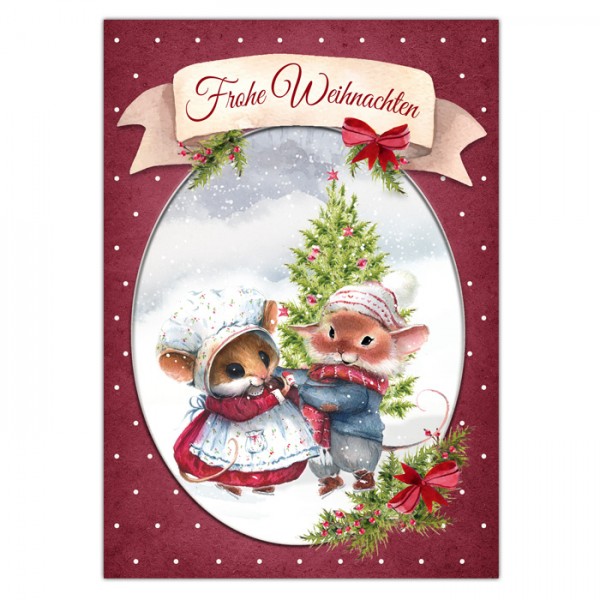 Weihnachtskarte  "Mausweihnacht #2" , 10,5 x 14,8 cm,  Postkarte