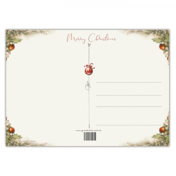 Weihnachtskarte  "Christmas Day #4" , 10,5 x 14,8 cm,  Postkarte