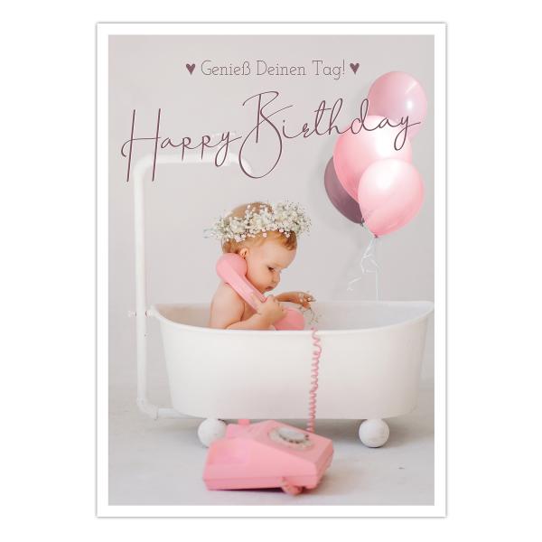 Geburtstagskarte ♥ Genieß Deinen Tag ♥ Happy Birthday Klappkarte Incl Umschlag