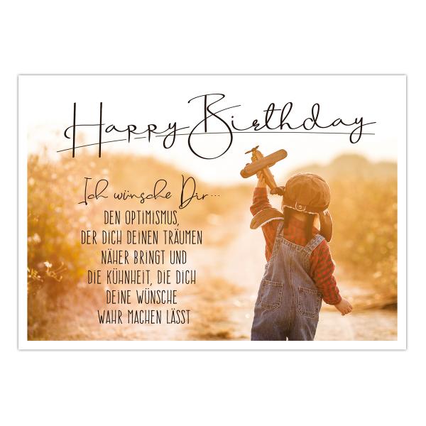 Geburtstagskarte " ♥ Ich wünsche Dir... ♥ Happy Birthday" Klappkarte