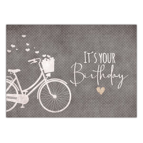 Geburtstagskarte  ♥ It´s your Birthday ♥ , Klappkarte incl. Umschlag