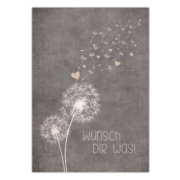 Geburtstagskarte  ♥ Wünsch Dir was! ♥ , Klappkarte incl. Umschlag