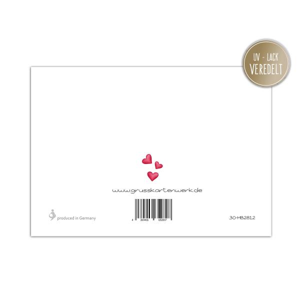 Midi-Karte " ♥ lichen Glückwunsch", Doppelkarte inkl. Briefumschlag