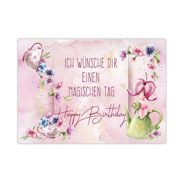 Midi-Karte "Hab einen magischen Tag - Happy Birthday", Doppelkarte inkl. Briefumschlag