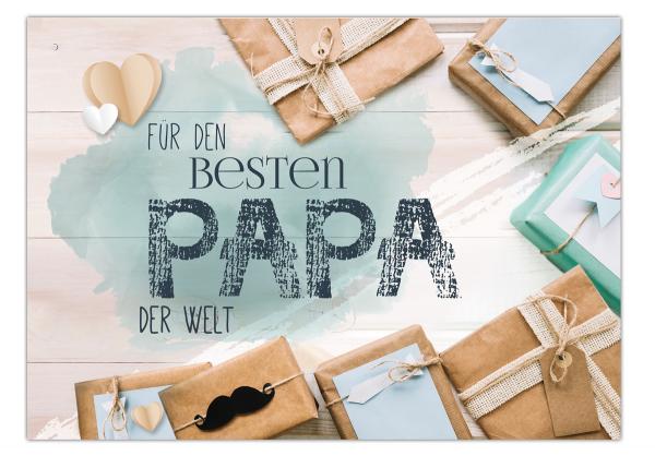 Grußkarte "Für den besten Papa der Welt." Klappkarte incl. Umschlag