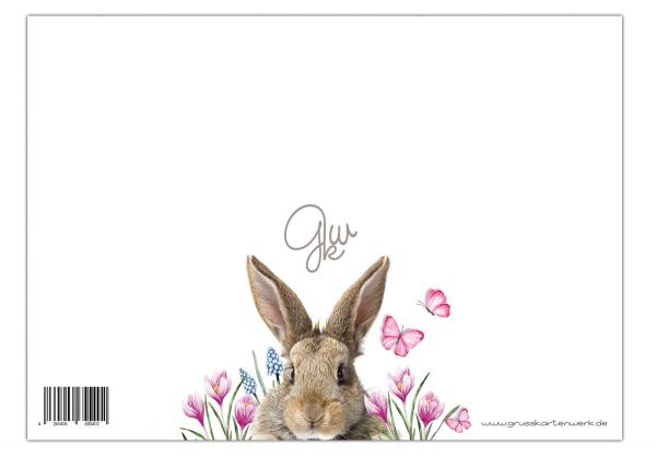 Osterkarte "Frohe Ostern in Pastell"  - Klappkarte inklusive Umschlag