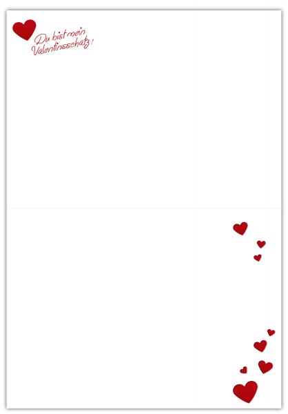 Karte Zum Valentinstag "Valentines Day" incl. rotem Briefumschlag