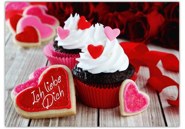 Karte Zum Valentinstag "Ich liebe Dich!" incl. rotem Briefumschlag
